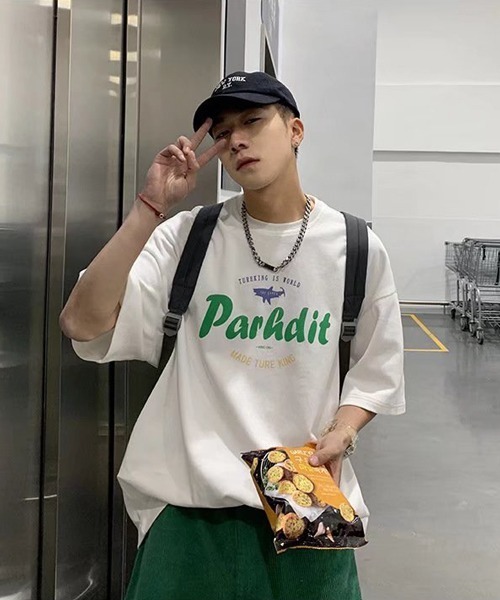 NOWLE（ノウル）の「【NOWLE】ビッグシルエット グラフィック フロント プリント 半袖 Tシャツ（Tシャツ/カットソー・メンズ・ホワイト/ブラック・MEDIUM/LARGE/X-LARGE）」の7枚目の写真