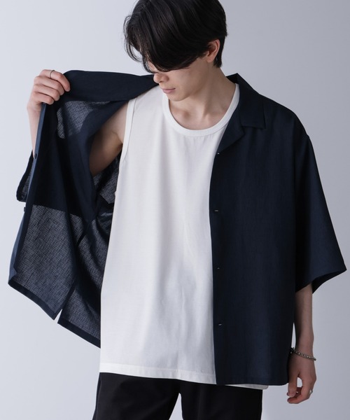 NANO universe（ナノユニバース）の「リラックススムースタンクトップ（Tシャツ/カットソー・メンズ・ブラック/ホワイト・M/L）」の2枚目の写真