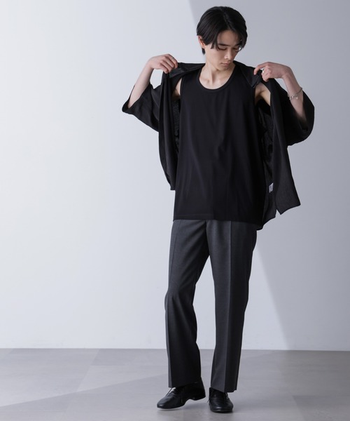 NANO universe（ナノユニバース）の「リラックススムースタンクトップ（Tシャツ/カットソー・メンズ・ブラック/ホワイト・M/L）」の16枚目の写真