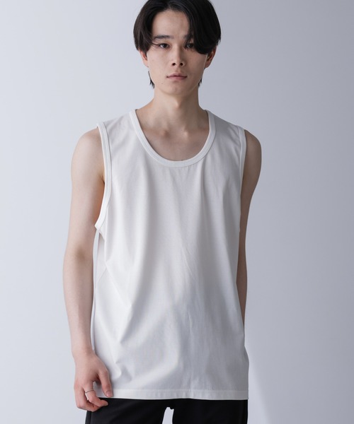 NANO universe（ナノユニバース）の「リラックススムースタンクトップ（Tシャツ/カットソー・メンズ・ブラック/ホワイト・M/L）」の3枚目の写真
