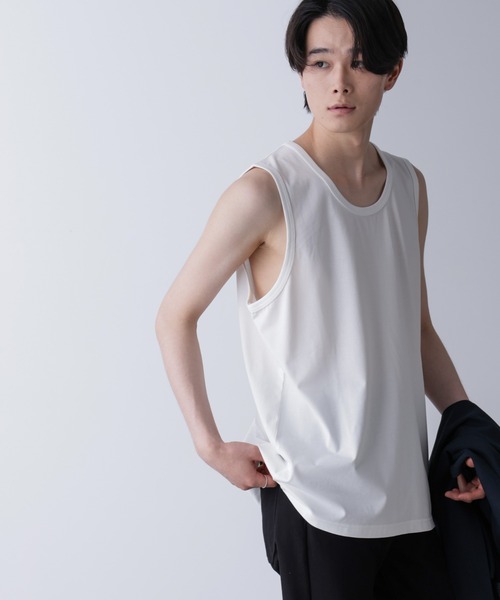 NANO universe（ナノユニバース）の「リラックススムースタンクトップ（Tシャツ/カットソー・メンズ・ブラック/ホワイト・M/L）」の5枚目の写真