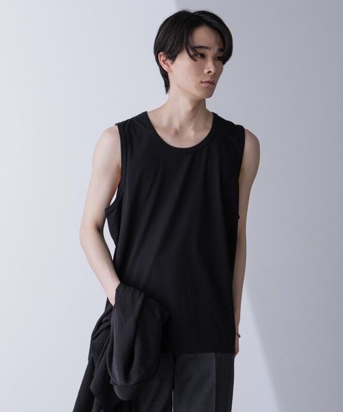 NANO universe（ナノユニバース）の「リラックススムースタンクトップ（Tシャツ/カットソー・メンズ・ブラック/ホワイト・M/L）」の12枚目の写真
