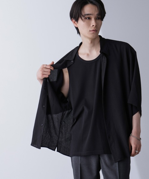 NANO universe（ナノユニバース）の「リラックススムースタンクトップ（Tシャツ/カットソー・メンズ・ブラック/ホワイト・M/L）」の14枚目の写真