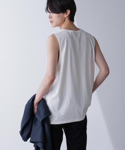 NANO universe（ナノユニバース）の「リラックススムースタンクトップ（Tシャツ/カットソー・メンズ・ブラック/ホワイト・M/L）」の6枚目の写真