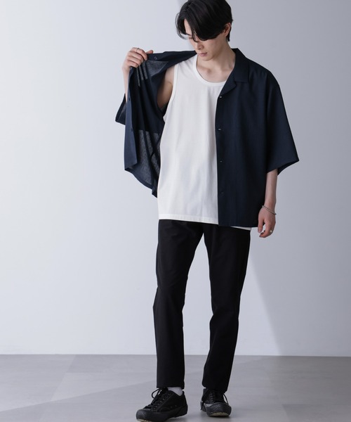 NANO universe（ナノユニバース）の「リラックススムースタンクトップ（Tシャツ/カットソー・メンズ・ブラック/ホワイト・M/L）」の9枚目の写真