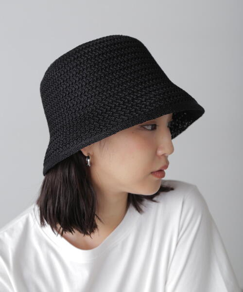 FREE'S MART（フリーズマート）の「ウェーブサーモハット（ハット・レディース・ホワイト/ブラック・ﾌﾘ-）」の2枚目の写真