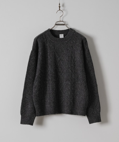 CASPER JOHN(キャスパージョン)の「Fragrance cable knit/フレグランスケーブルニット(ニット/セーター・メンズ・カーキ/ブラック/アイボリー/オレンジ・LARGE/MEDIUM/SMALL/X-SMALL)」の14枚目の写真