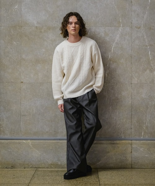 CASPER JOHN(キャスパージョン)の「Fragrance cable knit/フレグランスケーブルニット(ニット/セーター・メンズ・カーキ/ブラック/アイボリー/オレンジ・LARGE/MEDIUM/SMALL/X-SMALL)」の13枚目の写真