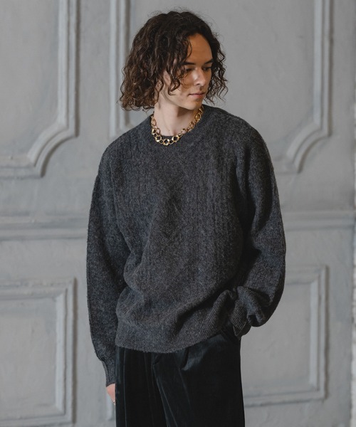 CASPER JOHN(キャスパージョン)の「Fragrance cable knit/フレグランスケーブルニット(ニット/セーター・メンズ・カーキ/ブラック/アイボリー/オレンジ・LARGE/MEDIUM/SMALL/X-SMALL)」の15枚目の写真