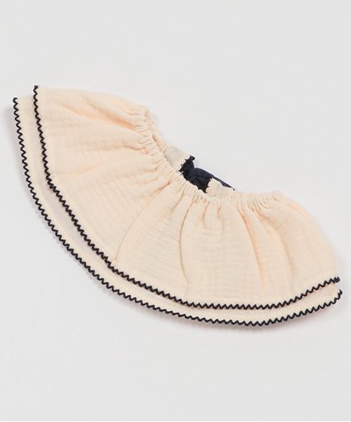 petit main（プティマイン）の「ピコミシン付きフリル襟スタイ（スタイ/よだれかけ・キッズ・ライトブルー/ネイビー/アイボリー・FREE）」の2枚目の写真