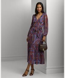 LAUREN RALPH LAUREN（ローレン ラルフ ローレン）の「ペイズリー クリンクル ジョーゼット ティアード ドレス（ワンピース・レディース）」