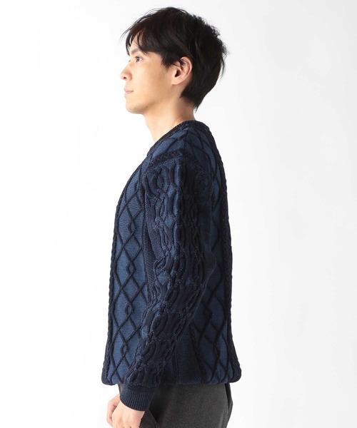 UNION STATION（ユニオンステーション）の「ケーブル編みプルオーバーニット（ニット/セーター・メンズ・クリーム/ブラック/ネイビー/ボルドー・M/L/LL）」の16枚目の写真