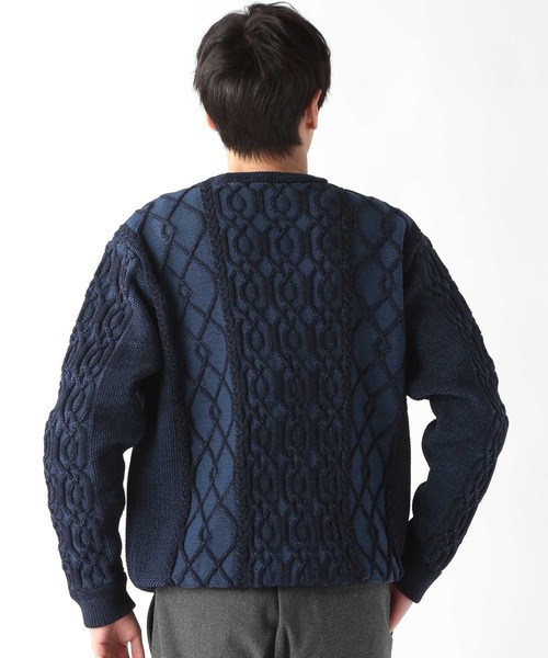 UNION STATION（ユニオンステーション）の「ケーブル編みプルオーバーニット（ニット/セーター・メンズ・クリーム/ブラック/ネイビー/ボルドー・M/L/LL）」の17枚目の写真