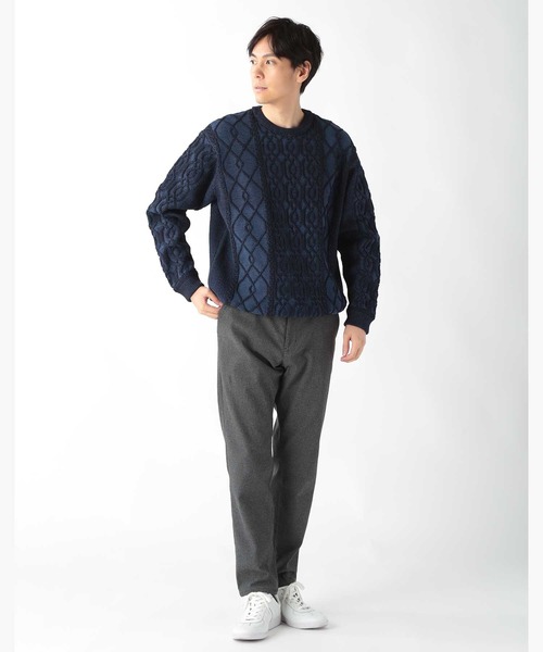 UNION STATION（ユニオンステーション）の「ケーブル編みプルオーバーニット（ニット/セーター・メンズ・クリーム/ブラック/ネイビー/ボルドー・M/L/LL）」の19枚目の写真