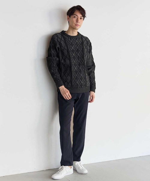 UNION STATION（ユニオンステーション）の「ケーブル編みプルオーバーニット（ニット/セーター・メンズ・クリーム/ブラック/ネイビー/ボルドー・M/L/LL）」の14枚目の写真