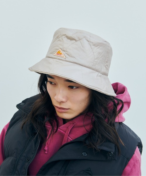 KELTY(ケルティ)の「リバーシブルキルティング バケット ハット(ハット・レディース・ブラック/ベージュ/ブルー・FREE)」の4枚目の写真