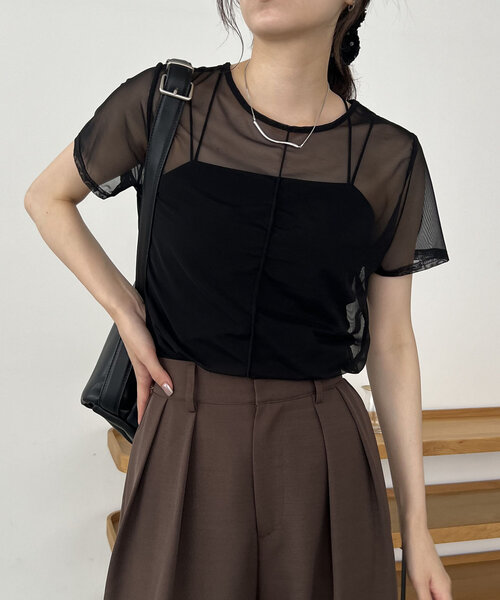 CAPRICIEUX LE'MAGE（カプリシューレマージュ）の「シアー半袖T