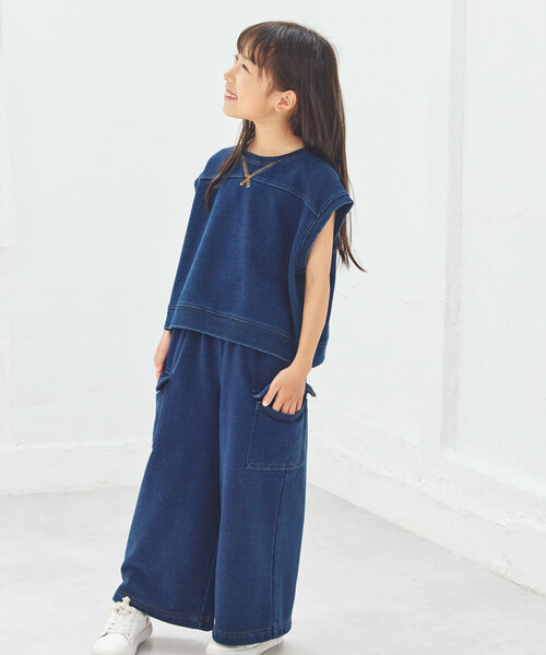 COMME CA ISM（コムサイズム）の「オーバーサイズベスト（ベスト・キッズ・インディゴブルー・100cm/110cm/120cm/130cm/140cm/150cm）」の3枚目の写真