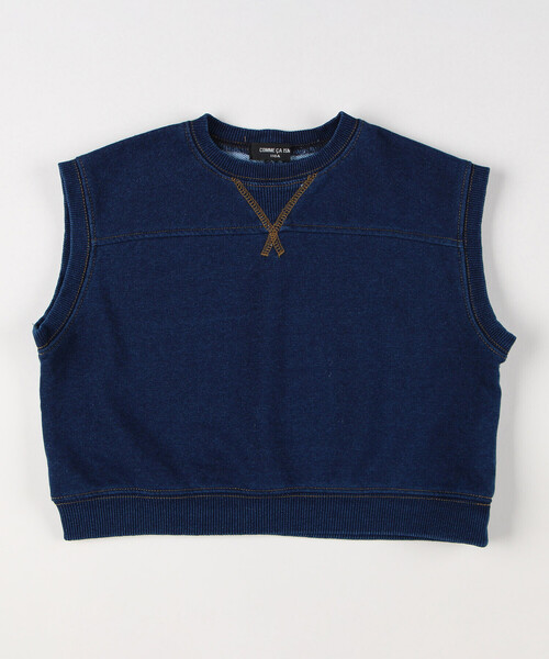 COMME CA ISM（コムサイズム）の「オーバーサイズベスト（ベスト・キッズ・インディゴブルー・100cm/110cm/120cm/130cm/140cm/150cm）」の5枚目の写真