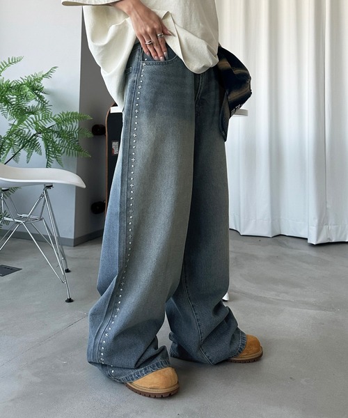 sedacle（セダクル）の「サイドスタッズデニム（デニムパンツ・メンズ・インディゴブルー/ブラック/ブルー・SMALL/MEDIUM/LARGE）」の9枚目の写真
