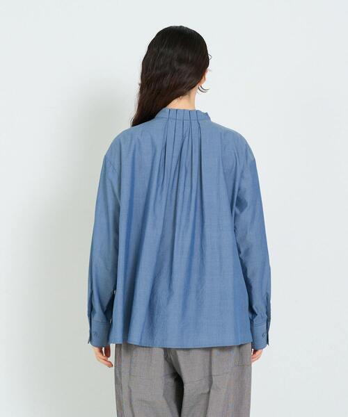 conges payes ADIEU TRISTESSE（コンジェ ペイエ アデュートリステス）の「タックフリルブラウス（シャツ/ブラウス・レディース・ストライプ/チェック/ブルー・38）」の8枚目の写真