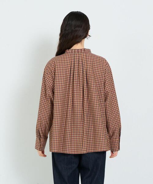 conges payes ADIEU TRISTESSE（コンジェ ペイエ アデュートリステス）の「タックフリルブラウス（シャツ/ブラウス・レディース・ストライプ/チェック/ブルー・38）」の19枚目の写真