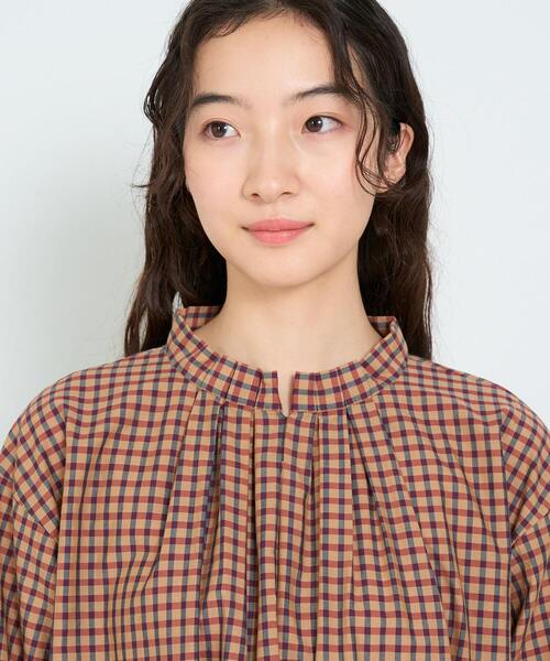 conges payes ADIEU TRISTESSE（コンジェ ペイエ アデュートリステス）の「タックフリルブラウス（シャツ/ブラウス・レディース・ストライプ/チェック/ブルー・38）」の20枚目の写真