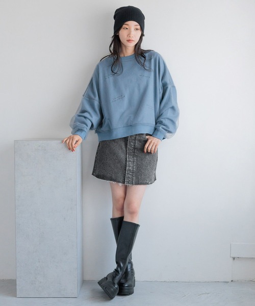 フラワージャガードロングスリーブスウェット　グレー 1500023Y0200_m1_a068.jpg