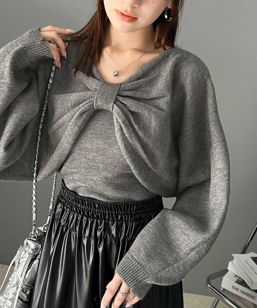 セール】【mily bilet】キャミ&ニットのオフショル見せセット