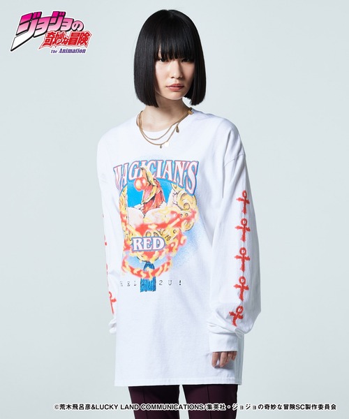 glamb(グラム)の「Magician's Red Long Sleeves T-shirt / マジシャンズレッドロングスリーブTシャツ(Tシャツ/カットソー・メンズ・ホワイト/ブラック・S/M/L/XL)」の3枚目の写真