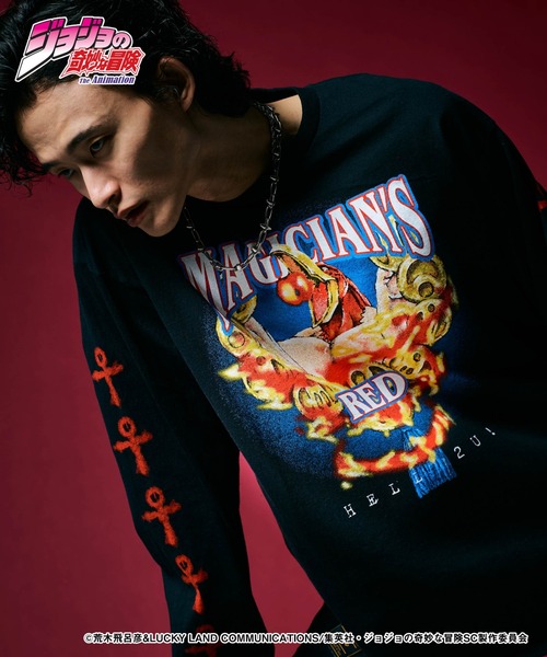 glamb(グラム)の「Magician's Red Long Sleeves T-shirt / マジシャンズレッドロングスリーブTシャツ(Tシャツ/カットソー・メンズ・ホワイト/ブラック・S/M/L/XL)」の6枚目の写真