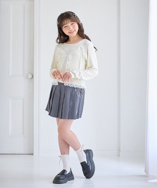 ハートチェーン付きプリーツスカパン(130㎝～160㎝)（スカート
