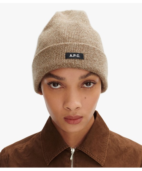 m*！様 A.P.C. ニット帽ビーニーMサイズ ベージュ 中古・古着通販】A.P.C. (アーペーセー) A.P.C. ニット帽 ブラウン
