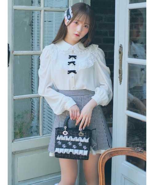 Ank Rouge（アンクルージュ）の「配色フリルプリーツSK（スカート・レディース・ブラック/グレー/ブラウン・M）」の12枚目の写真