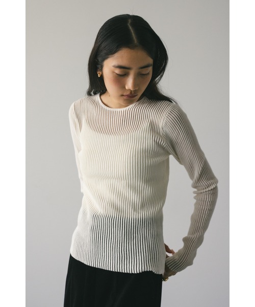 セール】シアーコードニットトップ（ニット/セーター