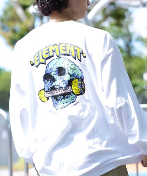 ELEMENT（エレメント）の「ELEMENT メンズ HRTN LS ロンＴ 【2024年秋冬モデル】/エレメントバックプリント長袖ロンT（Tシャツ/カットソー・メンズ・ホワイト/スミクロ/ブラック・MEDIUM/LARGE/X-LARGE）」の2枚目の写真