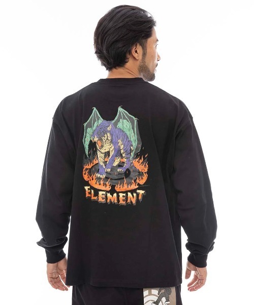 ELEMENT（エレメント）の「ELEMENT メンズ HRTN LS ロンＴ 【2024年秋冬モデル】/エレメントバックプリント長袖ロンT（Tシャツ/カットソー・メンズ・ホワイト/スミクロ/ブラック・MEDIUM/LARGE/X-LARGE）」の13枚目の写真