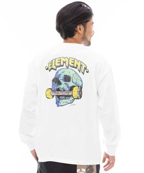 ELEMENT（エレメント）の「ELEMENT メンズ HRTN LS ロンＴ 【2024年秋冬モデル】/エレメントバックプリント長袖ロンT（Tシャツ/カットソー・メンズ・ホワイト/スミクロ/ブラック・MEDIUM/LARGE/X-LARGE）」の5枚目の写真