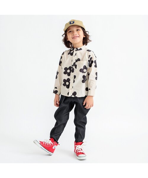 BREEZE（ブリーズ）の「ノーカラーシャツ（シャツ/ブラウス・キッズ・その他3/ストライプ/オフホワイト・90/100/110/120/130/140）」の4枚目の写真