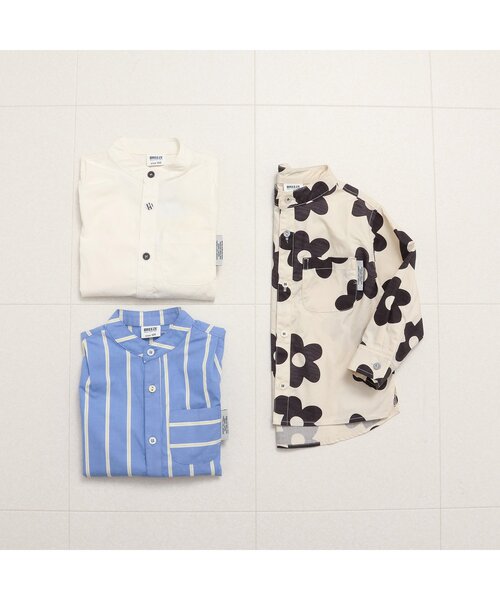 BREEZE（ブリーズ）の「ノーカラーシャツ（シャツ/ブラウス・キッズ・その他3/ストライプ/オフホワイト・90/100/110/120/130/140）」の7枚目の写真