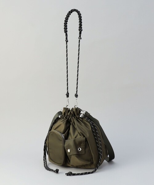 coen（コーエン）の「サテンドローストリング2WAYバッグ（ショルダーバッグ・レディース・ブラック/オリーブ・FREE）」の3枚目の写真
