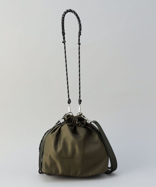 coen（コーエン）の「サテンドローストリング2WAYバッグ（ショルダーバッグ・レディース・ブラック/オリーブ・FREE）」の4枚目の写真