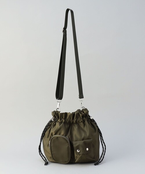 coen（コーエン）の「サテンドローストリング2WAYバッグ（ショルダーバッグ・レディース・ブラック/オリーブ・FREE）」の7枚目の写真