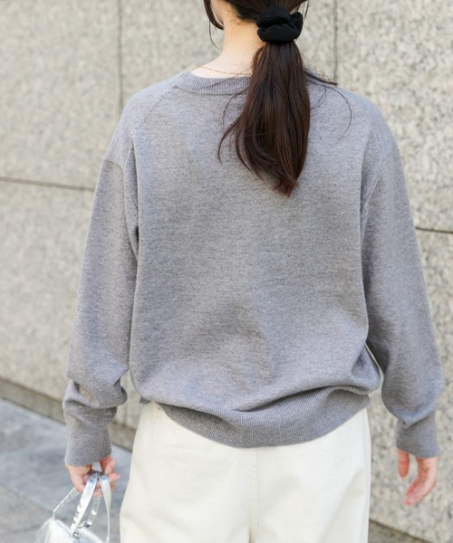 D 1405【美品】FORK & SPOON クルーネック　ニットセーター セール】FORK&SPOON クルーネックロゴニット（ニット/セーター