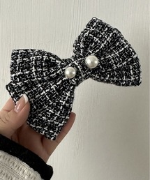 kirakiraShop（キラキラショップ）の「パール ツイード ヘア バレッタ（バレッタ/ヘアクリップ）」