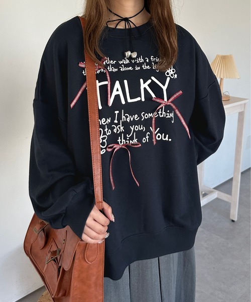 kutir（クティール）の「チェックリボンロゴスウェット/トレーナー（スウェット・レディース・オフホワイト/ネイビー/オートミール/レッド・FREE）」の3枚目の写真