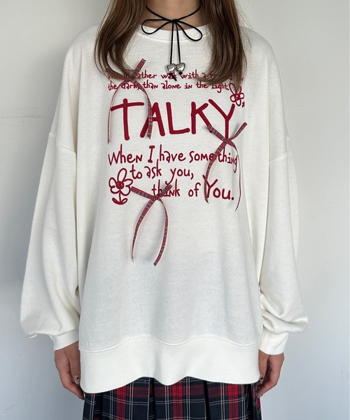 kutir（クティール）の「チェックリボンロゴスウェット/トレーナー（スウェット・レディース・オフホワイト/ネイビー/オートミール/レッド・FREE）」の10枚目の写真