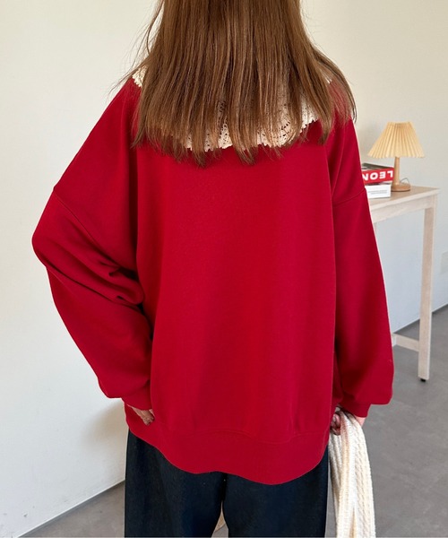 kutir（クティール）の「チェックリボンロゴスウェット/トレーナー（スウェット・レディース・オフホワイト/ネイビー/オートミール/レッド・FREE）」の17枚目の写真