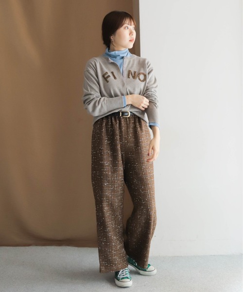 NOMBRE IMPAIR（ノンブルアンペール）の「MIXツイード　イージーパンツ（その他パンツ・レディース・ホワイト/ブラウン・FREE）」の6枚目の写真