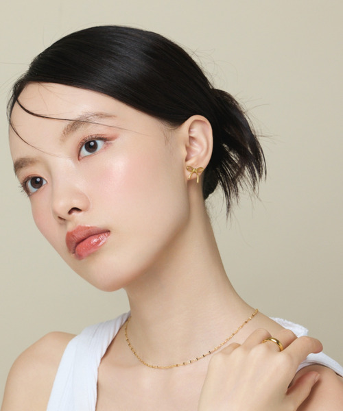 ciite' surgical stainless(シーテサージカルステンレス)の「【 金属アレルギー対応 】 リボンピアス サージカルステンレス (両耳用)(ピアス(両耳用)・レディース・ゴールド/シルバー/ピンクゴールド・FREE)」の7枚目の写真